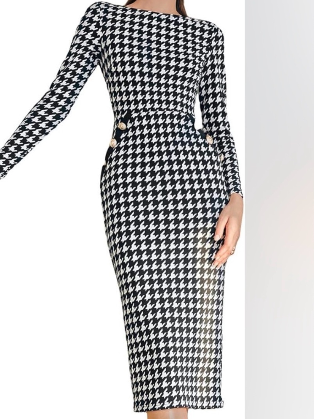 Houndstooth Dress Black & White